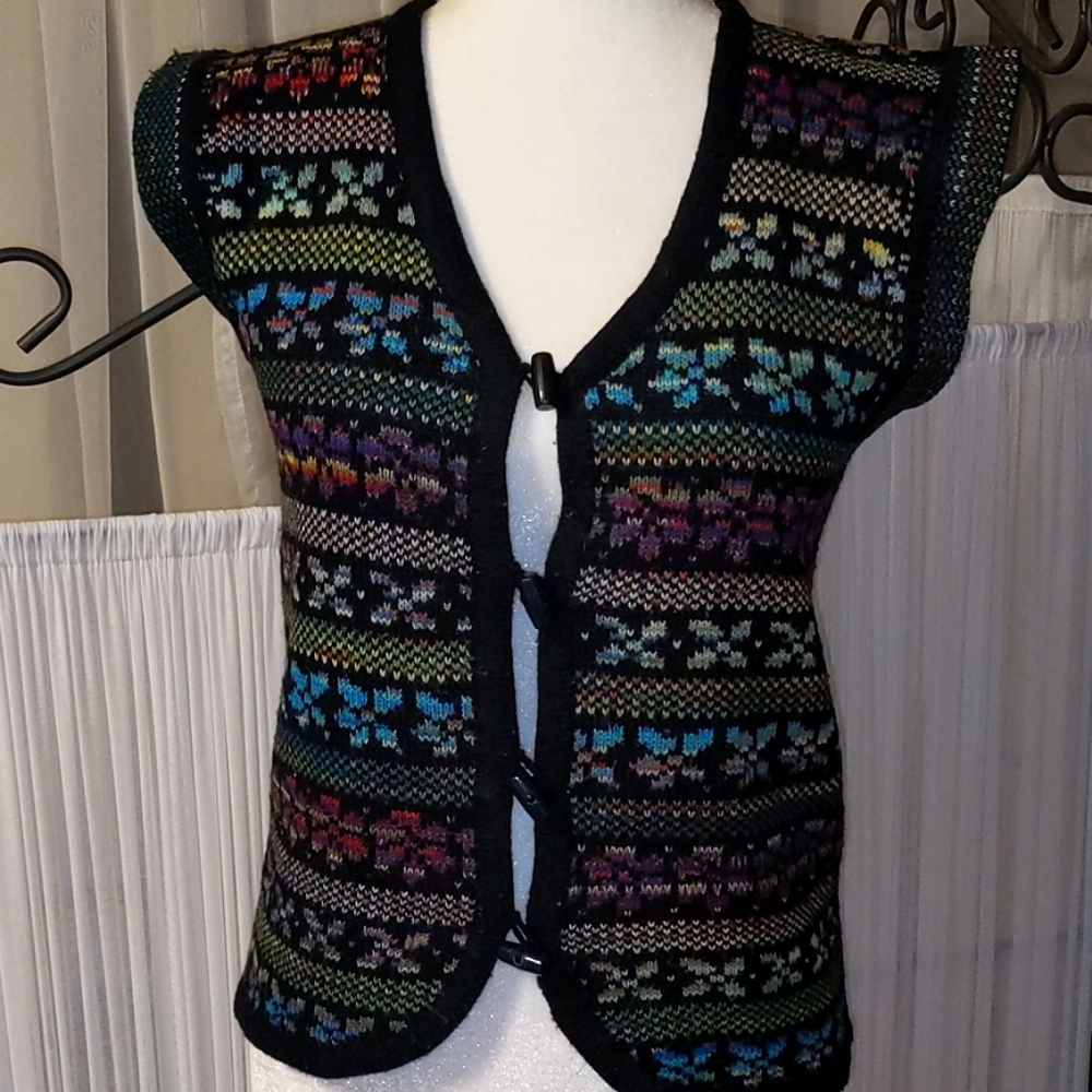🇨🇦 Sz M Late 1970's Reversable Knit Vest